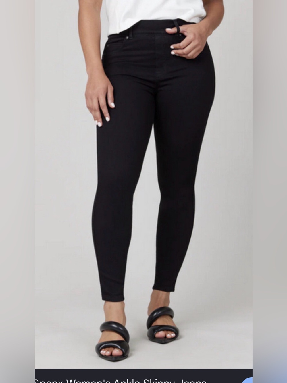 SPANX Black High-Waist Skinny Ankle Jeans